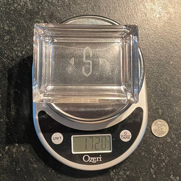 Unique 5" x 4" (Approx.) Crystal Box With "S" Etched on Lid - Picture 8 of 8